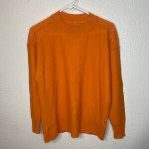 Anthropologie Pilcro Orange 100% Cashmere Crewneck Sweater Size Small